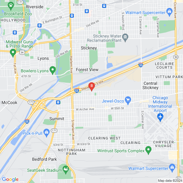 Direct Organized Ground Service location map